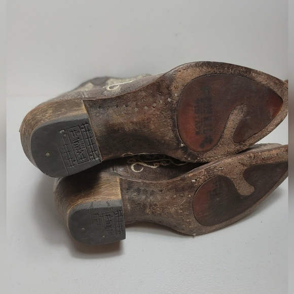 Corral A1094 Women's 6M Tan Leather Cream Embroidered Snip Toe Western Boots - Picture 12 of 12